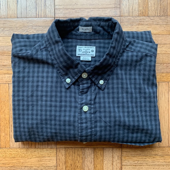 J. Crew Other - Men's J. Crew Slim Fit Black & Gray Check Shirt, M